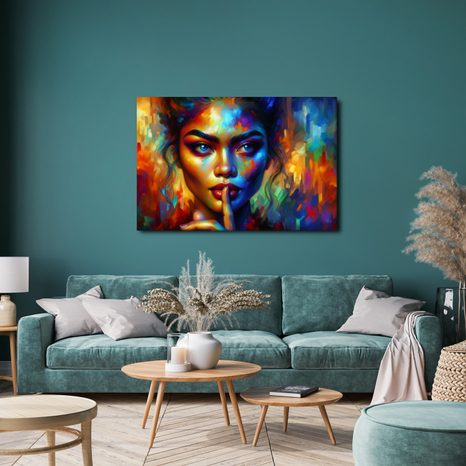 WANDBILD FRAU IN ABSTRAKTEN FARBEN - WANDBILDER FRAUEN - BILDER