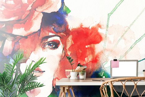 WALLPAPER ABSTRACT PORTRAIT OF A WOMAN - WALLPAPERS OF PEOPLE AND CELEBRITIES - WALLPAPERS