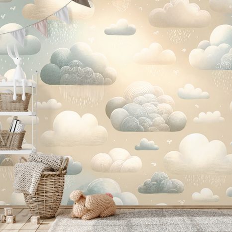 FOTOTAPETA POHÁDKOVÉ DEŠŤOVÉ MRAKY - DĚTSKÉ TAPETY - TAPETY