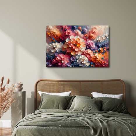 OBRAZ PESTROBAREVNÁ KVĚTINOVÁ HARMONIE - OBRAZY KVĚTŮ - OBRAZY