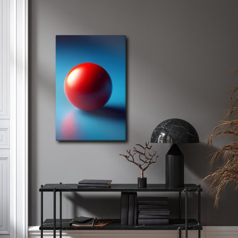 OBRAZ ČERVENÁ KOULE NA MODRÉM - OBRAZY PODLE MOTIVU - OBRAZY
