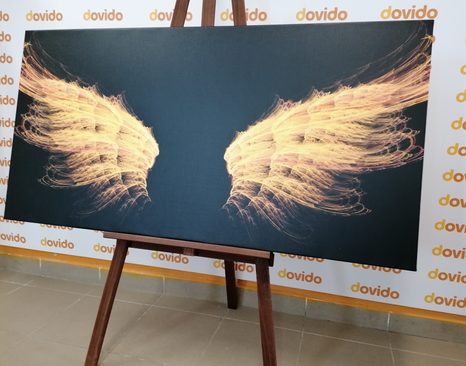 КАРТИНА НА ПЛАТНО – ЗЛАТНИ АНГЕЛСКИ КРИЛА - КАРТИНИ НА АНГЕЛИ - КАРТИНИ