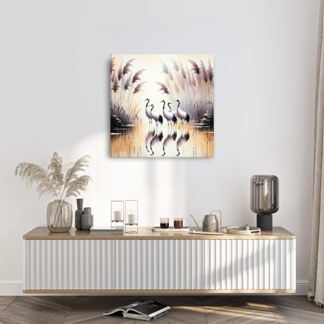 OBRAZ JEŘÁBI V ZLATÉM RÁNU - OBRAZY PTÁCI - OBRAZY