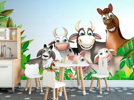 SAMOLEPÍCÍ TAPETA ZVÍŘÁTKA Z FARMY - SAMOLEPÍCÍ TAPETY - TAPETY