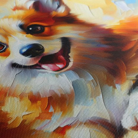 WANDBILD FRÖHLICHER HUND IN FARBEN - BILDER VON HUNDEN - BILDER