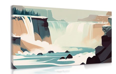 CANVAS PRINT MODERN VERSION OF A WATERFALL - PICTURES WATERFALL - PICTURES