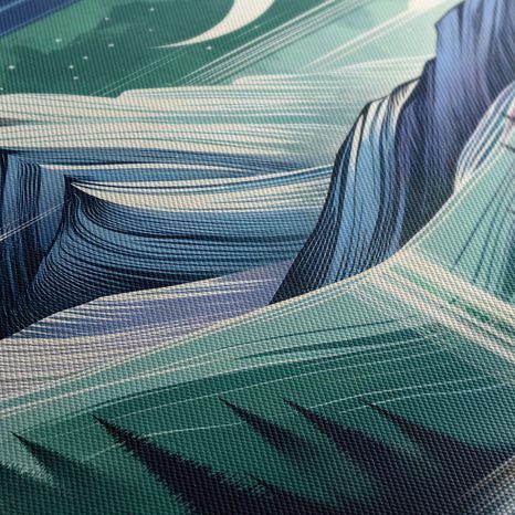 WANDBILD WALD UND BERGE BEI NACHT - BILDER VON BERGEN - BILDER