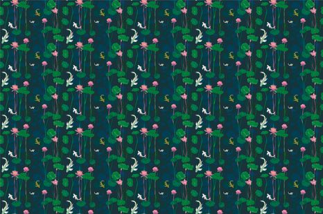 WALLPAPER WATER LILIES AND KOI CARPS - WALLPAPERS ANIMALS - WALLPAPERS