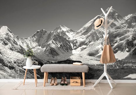 CARTA DA PARATI AUTOADESIVA – MONTAGNE INNEVATE IN BIANCO E NERO - CARTA DA PARATI AUTOADESIVE - CARTA DA PARATI