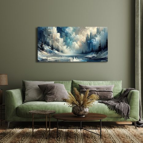 WANDBILD WINTERLICHE STILLE IN ABSTRAKTER FORM - ABSTRAKTE BILDER - BILDER