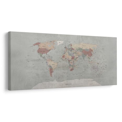 OBRAZ NA KORKU VINTAGE MAPA SVĚTA - PICTURES ON CORK - PICTURES