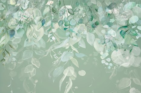 WALLPAPER PASTEL GREEN LEAVES - WALLPAPERS - 🔥 TOTAL SALE 🔥