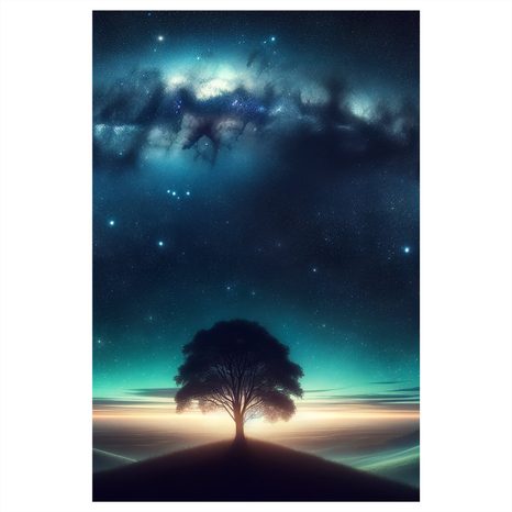 OBRAZ SAMOTNÝ STROM ŽIVOTA V NOCI - OBRAZY STROMY ŽIVOTA - OBRAZY