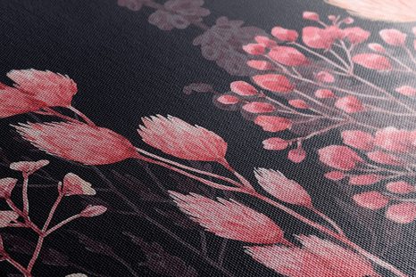 WANDBILD VARIANTEN VON GRAS IN ROSA - BILDER BLUMEN - BILDER