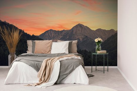 CARTA DA PARATI – TRAMONTO SULLE MONTAGNE - CARTA DA PARATI NATURA - CARTA DA PARATI