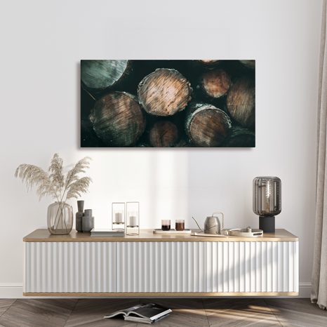 QUADRO SU TELA – TEXTURE NATURALE DEL LEGNO - QUADRI ALBERI E FOGLIE - STAMPE E QUADRI