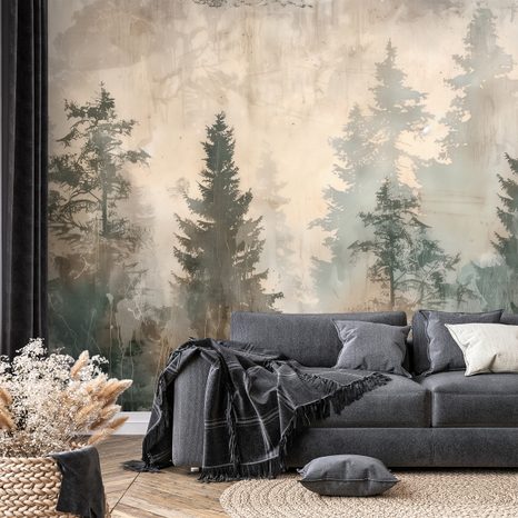 TAPETA ŠUMSKA MAGLA U PASTELNIM TONOVIMA - TAPETE ŠUMA - TAPETE