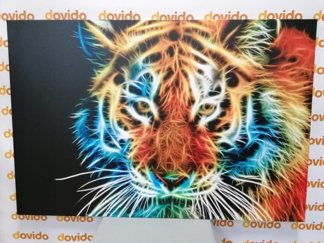 WANDBILD TIGERKOPF IM ABSTRAKTEN DESIGN - BILDER TIERE - BILDER