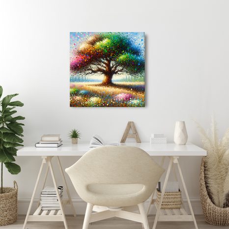 OBRAZ DUHOVÝ STROM ŽIVOTA NA LOUCE - OBRAZY STROMY ŽIVOTA - OBRAZY