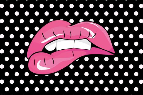 TAPETE ROSA LIPPEN ALS POP-ART - POP-ART-TAPETEN - TAPETEN