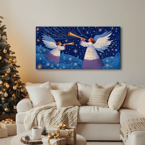 OBRAZ SVÁTEČNÍ ANDĚLSKÁ MELODIE - VÁNOČNÍ A ZIMNÍ OBRAZY - OBRAZY