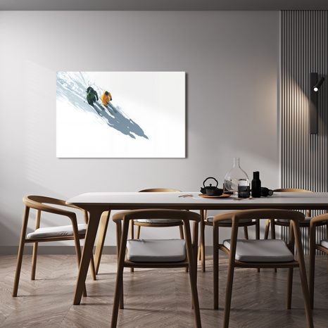 QUADRO SU TELA – SCI ALPINO INNEVATO - QUADRI NATALIZI E INVERNALI - STAMPE E QUADRI