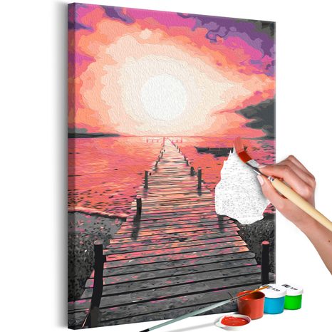 PICTURE PAINTING BY NUMBERS SUNSET ON THE PIER