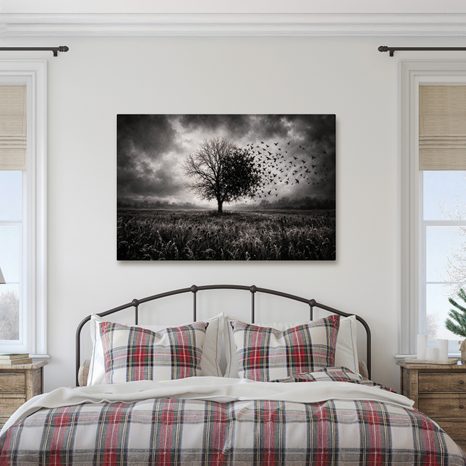 WANDBILD LEBENSBAUM IM STURM - HALLOWEEN- UND HORROR-BILDER - BILDER