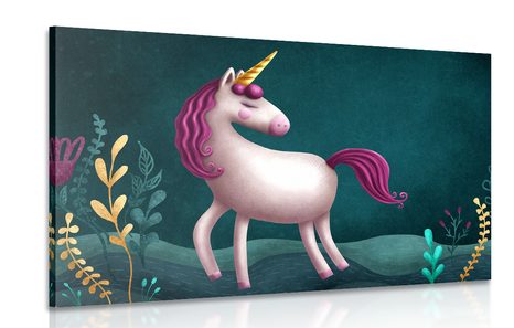 CANVAS PRINT FAIRYTALE UNICORN - CHILDRENS PICTURES - PICTURES