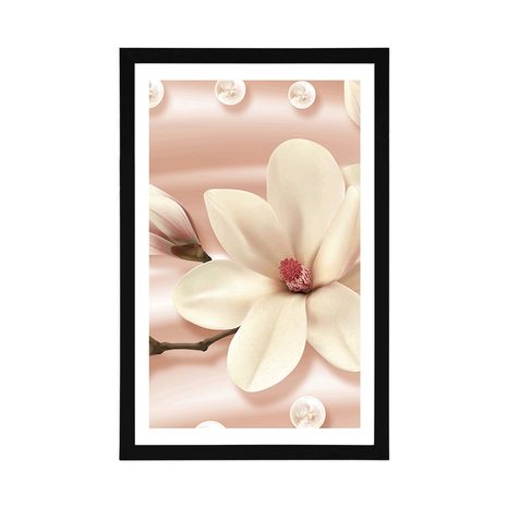 AFFICHE – MAGNOLIA LUXUEUX AVEC PERLES - FLEURS - AFFICHES