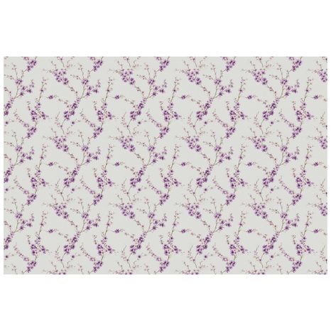 SAMOLEPÍCÍ TAPETA FIALOVÉ KVĚTY NA SVĚTLÉM POZADÍ - VZOROVANÉ TAPETY - TAPETY