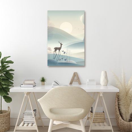 WANDBILD MORGENDLICHER NEBEL UND RUHE IM WALDTAL - BILDER TIERE - BILDER