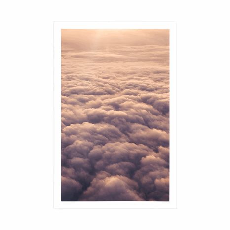 POSTER – CON PASSEPARTOUT TRAMONTO DALLA FINESTRA DELL'AEREO - NATURA - POSTER
