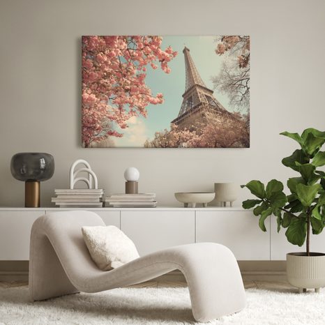 OBRAZ EIFFELOVA VĚŽ V RŮŽOVÉM KVĚTU - OBRAZY PAŘÍŽ - OBRAZY