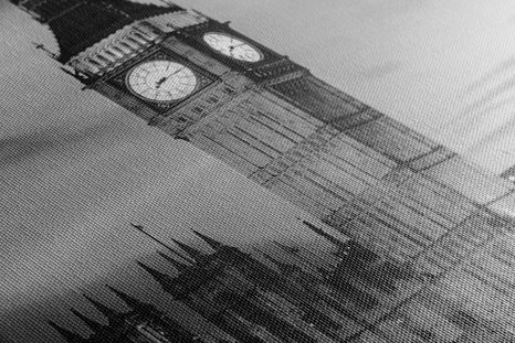 WANDBILD BIG BEN IN LONDON IN SCHWARZ-WEISS - SCHWARZ-WEISSE BILDER - BILDER