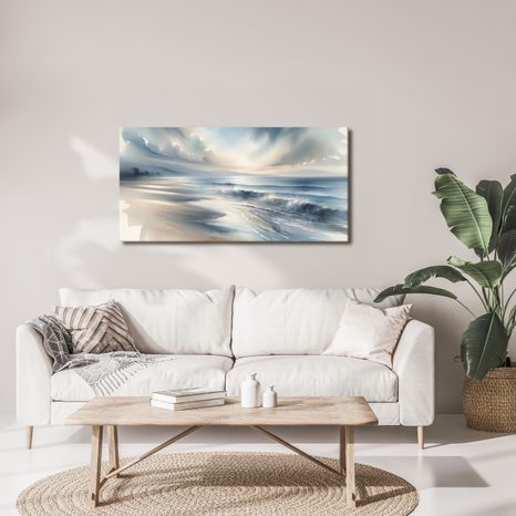 WANDBILD MORGENWELLEN AN DER KÜSTE - BILDER MEER UND STRAND - BILDER