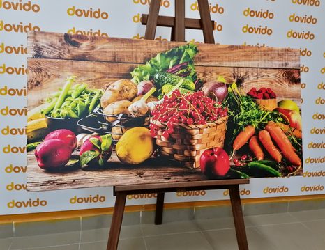 CANVAS PRINT FRESH FRUITS AND VEGETABLES - PICTURES - 🔥 TOTAL SALE 🔥