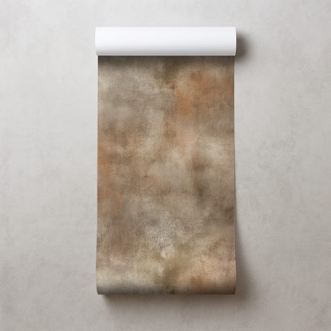 TAPETE VINTAGE BRAUNE OMBRE-TÖNE - TAPETEN MIT LEDEROPTIK - TAPETEN