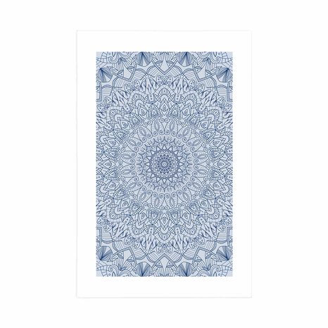 POSTER – MANDALA DECORATIVA DETTAGLIATA IN BLU - FENG SHUI - POSTER