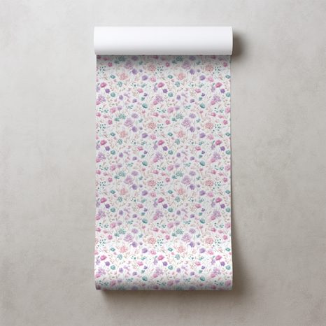 FOTOTAPETA JEMNÉ PASTELOVÉ KVÍTKY - VZOROVANÉ TAPETY - TAPETY