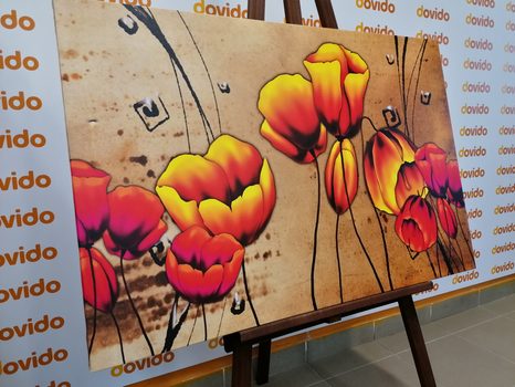 SLIKA RDEČ POLJSKI MAK V ETNO PRIDIHU - ABSTRAKTNE SLIKE - SLIKE