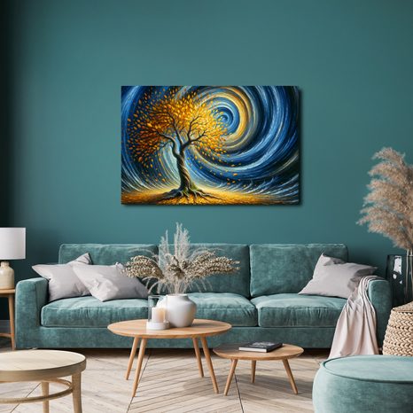 TABLOU CU COPACUL VIEȚII ÎN CERUL ÎNVÂRTIT - TABLOURI ARBORII VIEȚII - TABLOURI