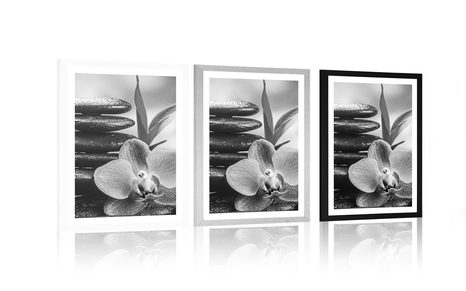 POSTER – COMPOSIZIONE ZEN MEDITATIVA IN BIANCO E NERO - NERO E BIANCO - POSTER