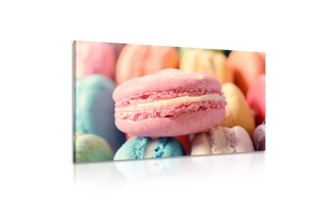 WANDBILD BUNTE MAKRONEN - BILDER VON ESSEN UND GETRÄNKEN - BILDER