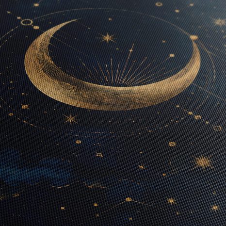 WANDBILD LUNARER SCHEIN ZWISCHEN STERNEN - WANDBILDER MOND - BILDER