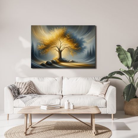 OBRAZ ZLATÝ STROM ŽIVOTA V KRAJINĚ - OBRAZY STROMY ŽIVOTA - OBRAZY