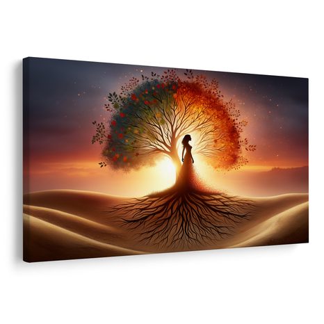 OBRAZ SILUETA ŽENY A STROM ŽIVOTA - OBRAZY STROMY ŽIVOTA - OBRAZY