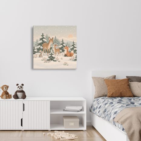 CANVASTAVLA SKOGSDJUR I VINTERLANDSKAP - DRÖMSKA DJUR - TAVLOR