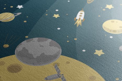 OBRAZ NEOBYČEJNÝ VÝLET VE VESMÍRU - DĚTSKÉ OBRAZY - OBRAZY