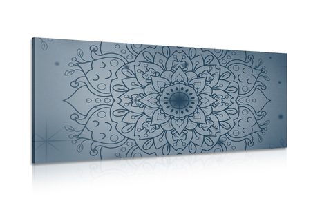 CANVAS PRINT DARK BLUE MANDALA FLOWER - PICTURES FENG SHUI - PICTURES